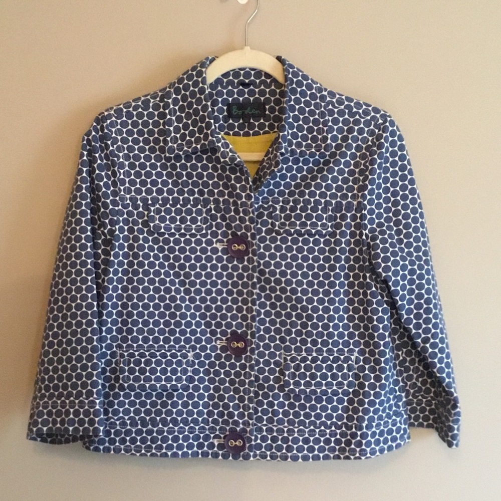 Boden Blue & White Polka Dot Jacket